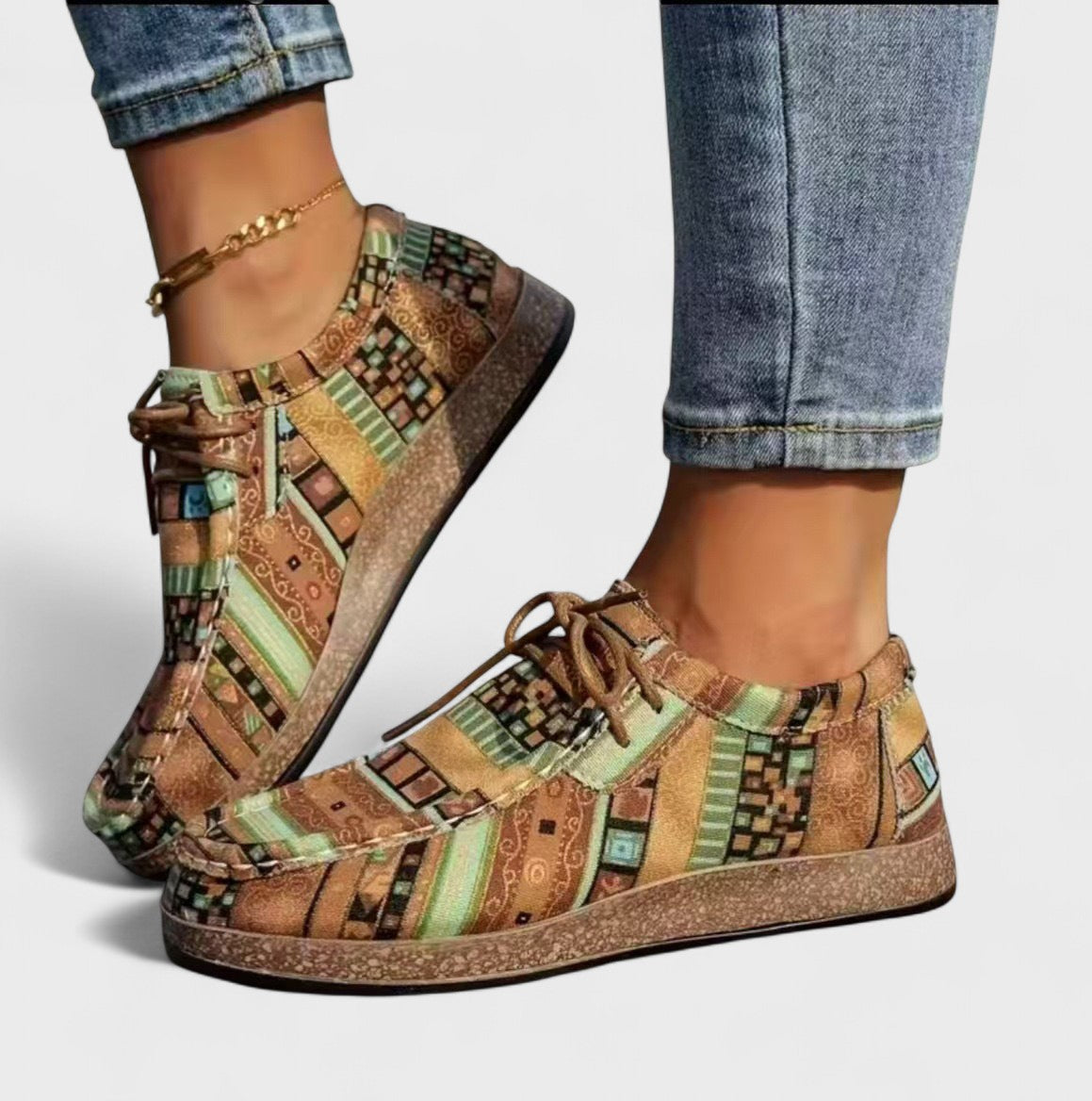 Patchwork Comfort Lace-Up Casual Shoes