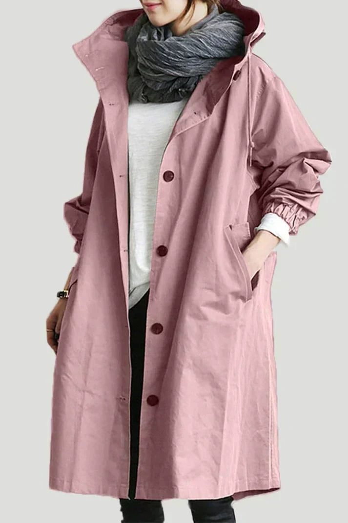 Women's Waterproof Raincoat Hooded Long Warm