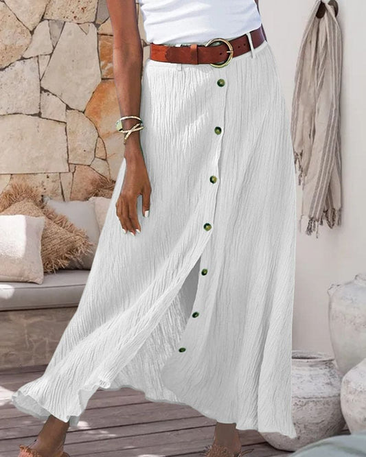Women's Long Monochrome Skirt All-Day Comfort