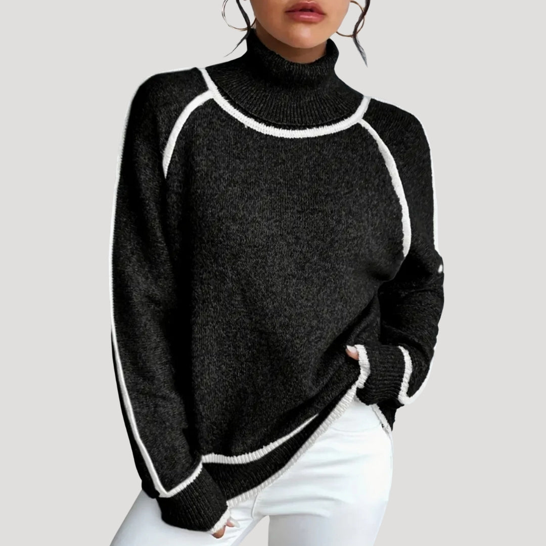 Audrey | Women Spring Contrast Trim Sweater