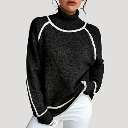 Audrey | Women Spring Contrast Trim Sweater