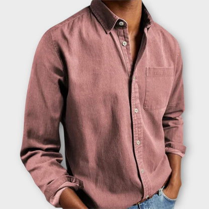 Men's Long Sleeve Dress Shirt With Chest Pocket