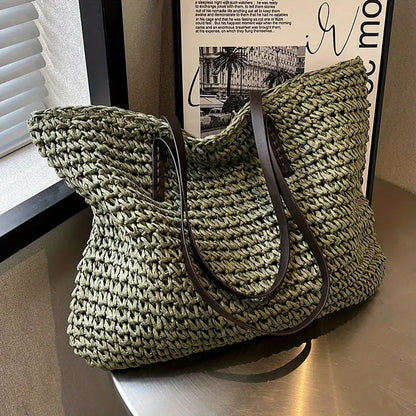 Alessia Women's Straw Beach Tote Bag Natural