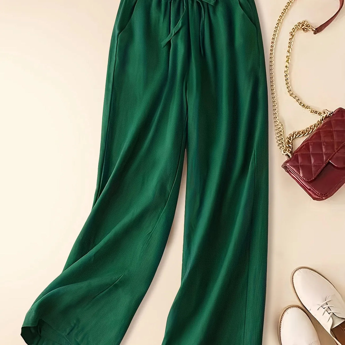 Women's Wide Leg Drawstring Pants Elastic Waistband