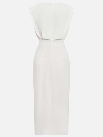 Isabella | Women’s Button Detail Sleeveless Midi Dress