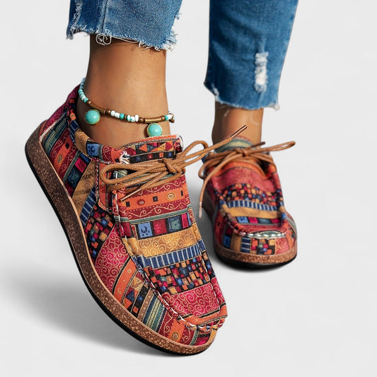 Patchwork Orthopedic Lace-Up Casual Shoes
