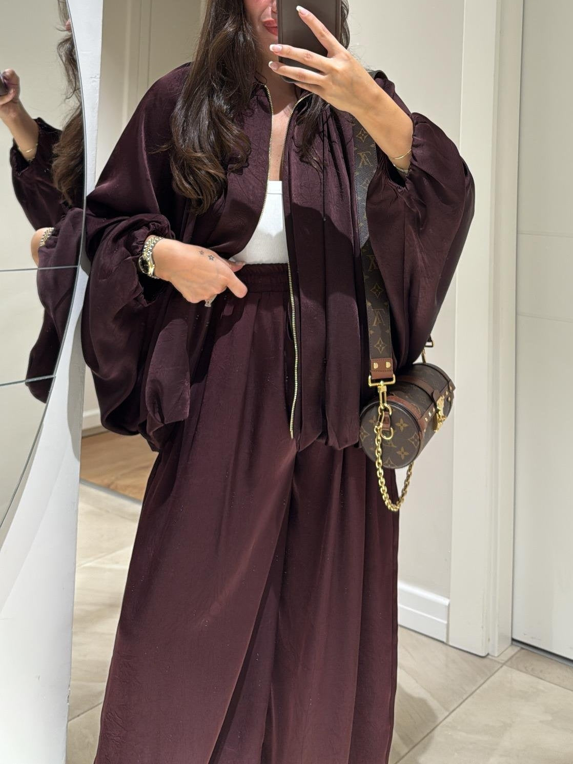 Women's Draped And Palazzo Pants Set