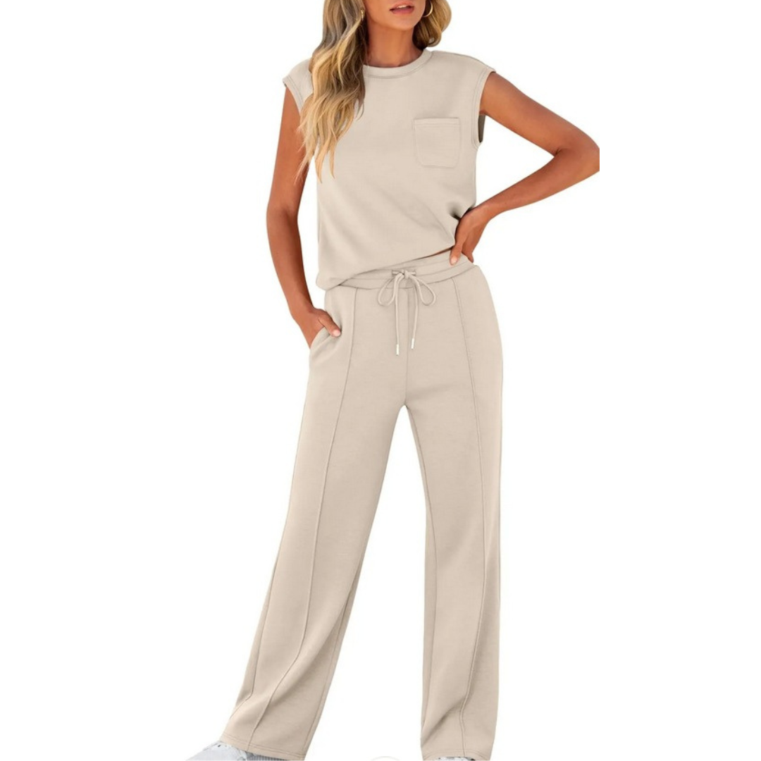 Women's Sleeveless Lounge Set Drawstring