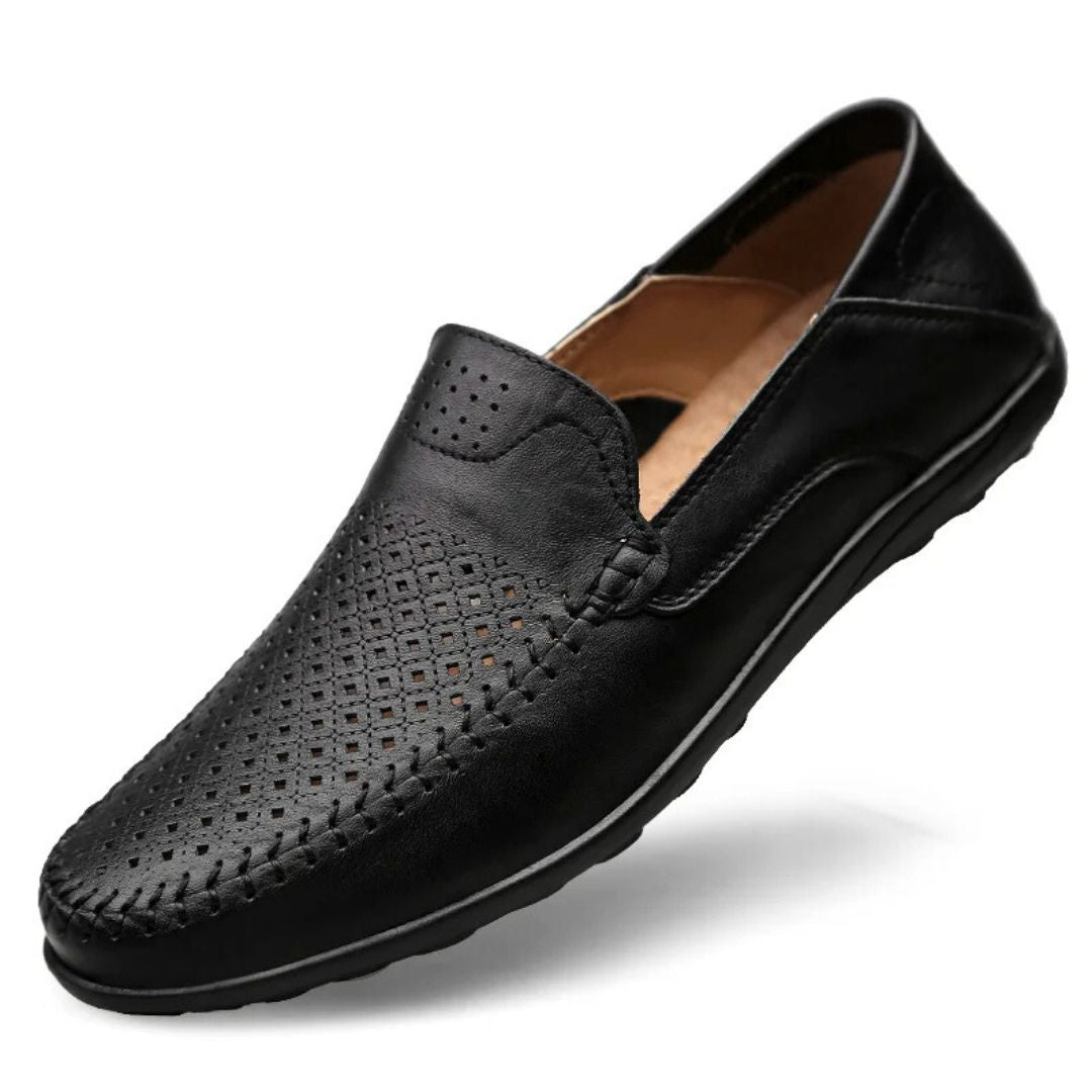 Genuine Leather Loafers Breathable Air Flow Design