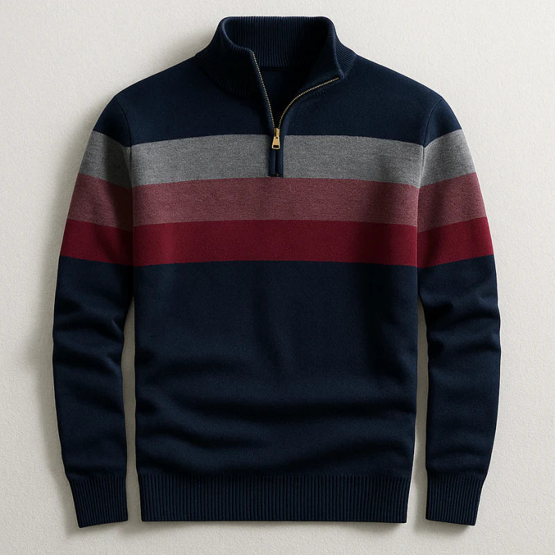 Half-Zip Striped Pullover