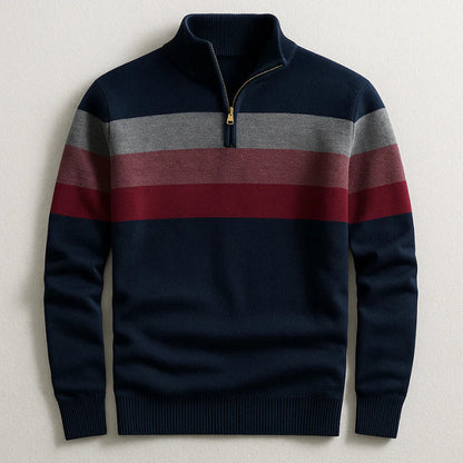 Half-Zip Striped Pullover
