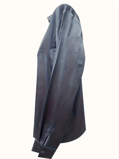 Women's V-Neck Satin Blouse