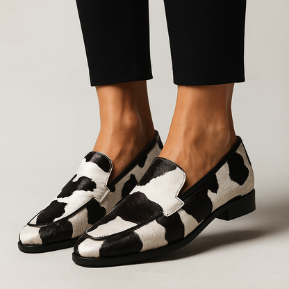 Women's Slip-On Loafers Cow Print