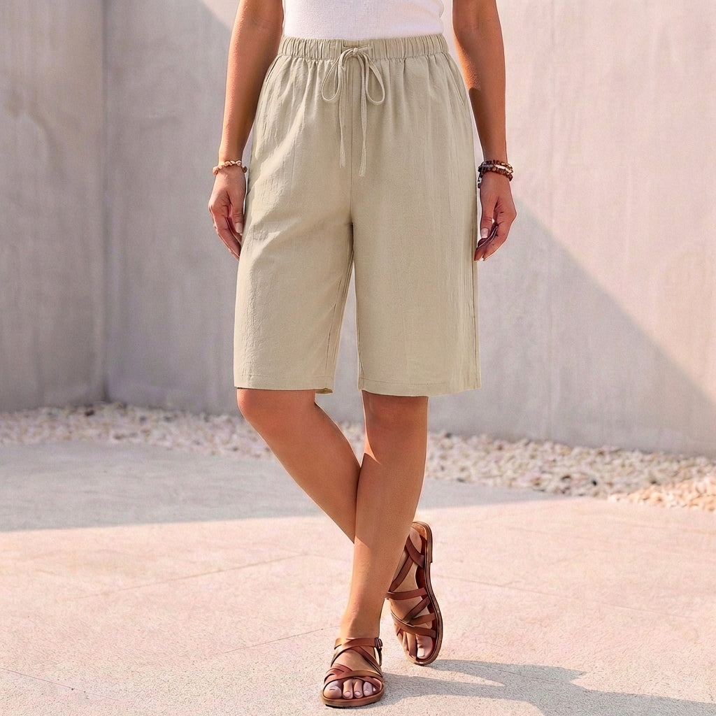Men's Relaxed Fit Bermuda Shorts Drawstring Waist