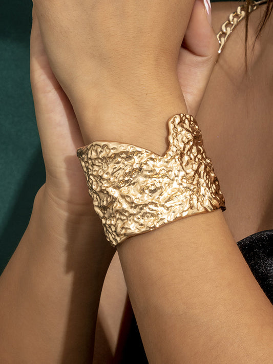 Women's Textured Metal Cuff Bracelet Adjustable