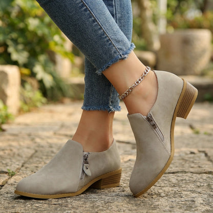Women's Ankle Boots Orthopedic Low Heel Almond Toe