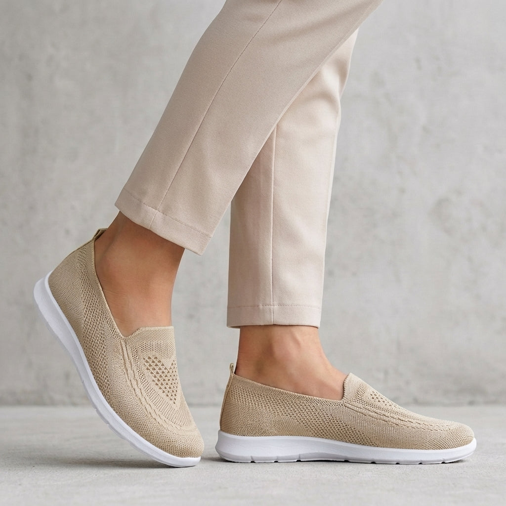 Slip-On Knit Mesh Walking Shoes Cushioned Comfort Fit