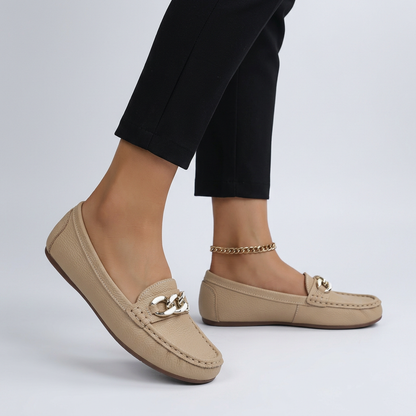 Men's Comfort Slip-On Loafers Gold Accent