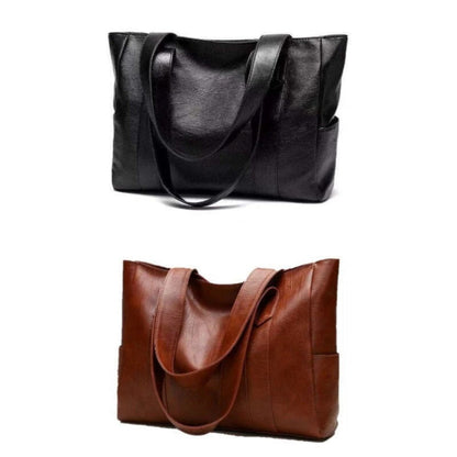 Vintage Leather Shoulder Handbag Classic Brown