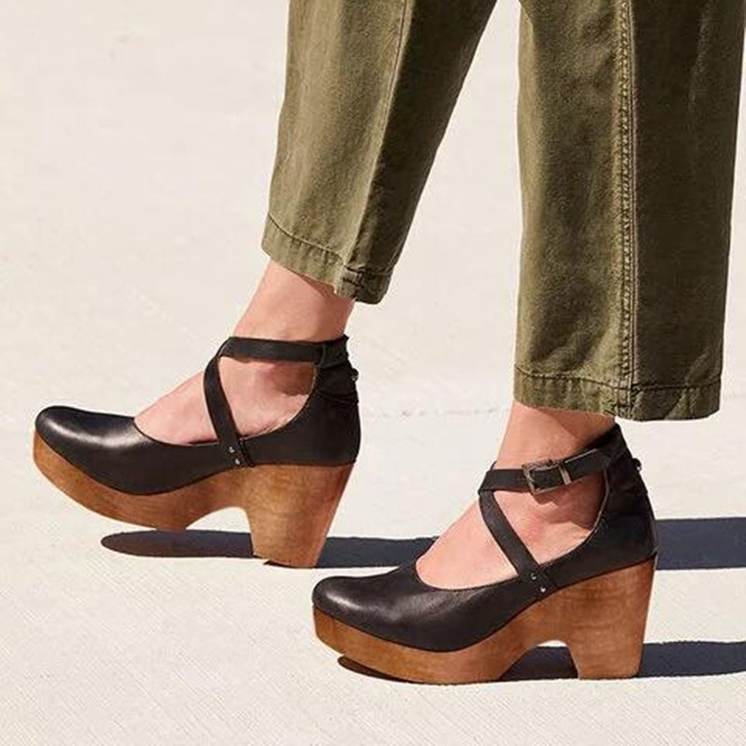 Women's Mary Jane Platform Shoes Buckle Strap