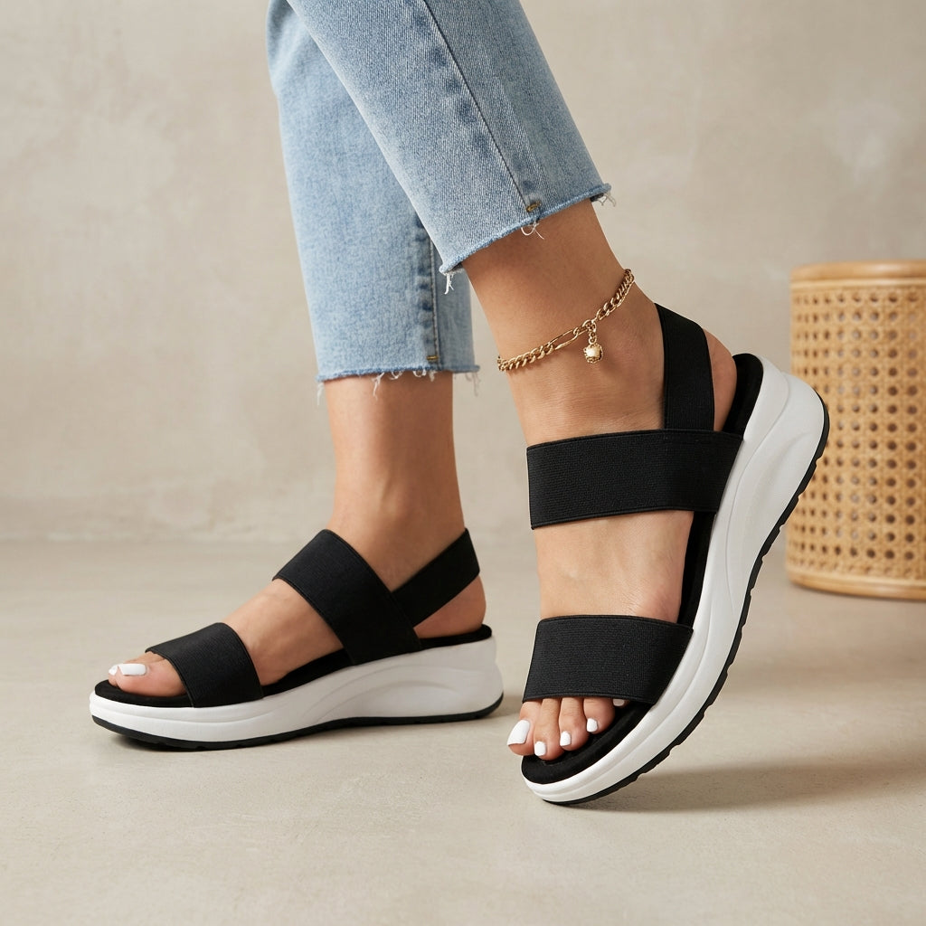 Orthopedic Platform Sandals Elastic Strap Comfortable