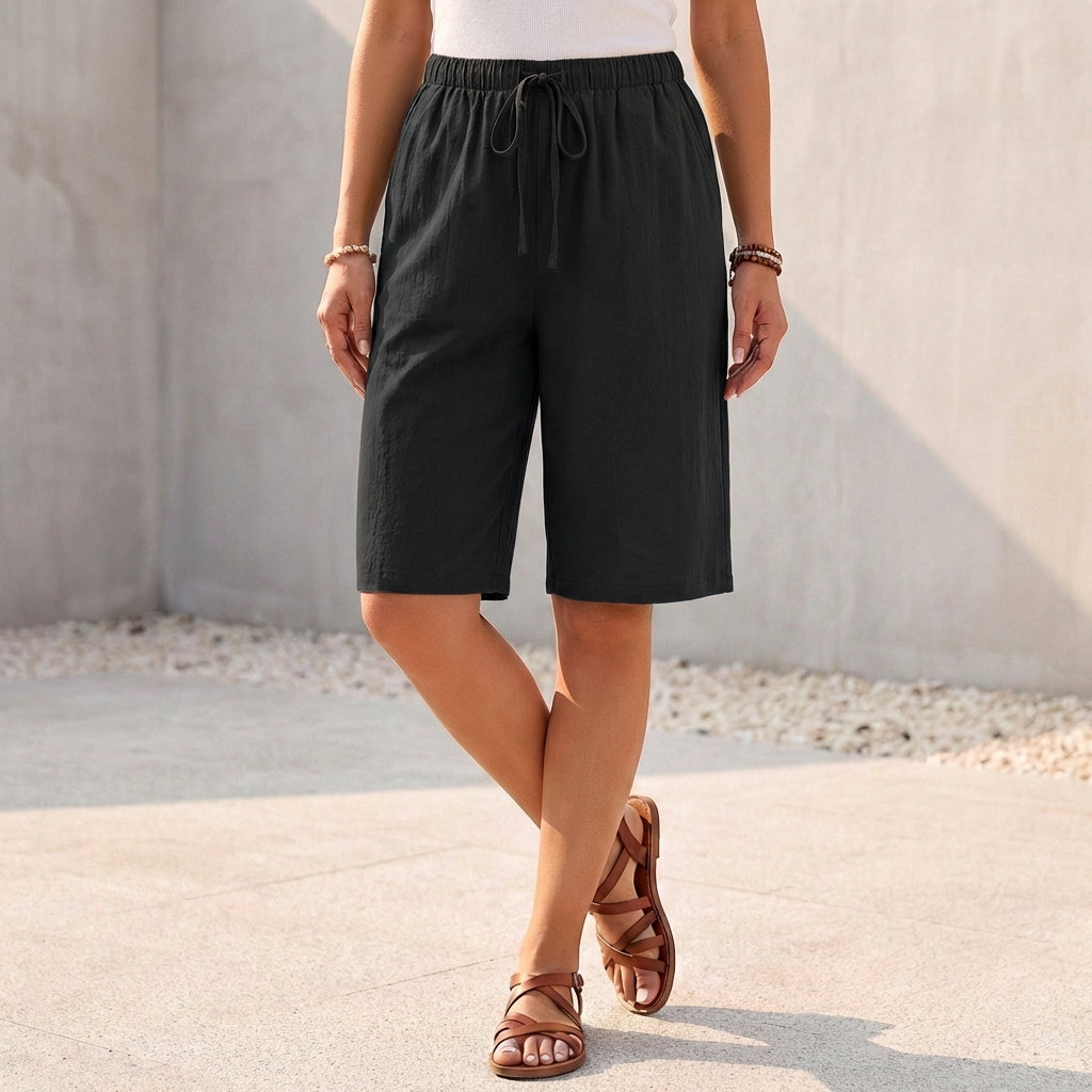 Men's Relaxed Fit Bermuda Shorts Drawstring Waist