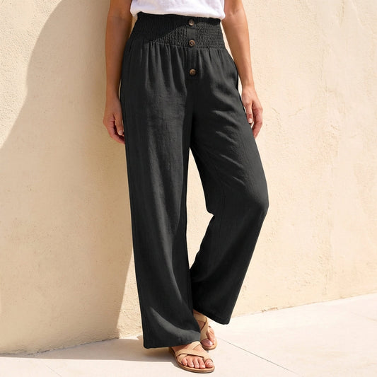 Women's Wide Leg Pants Relaxed Fit Elastic Waist