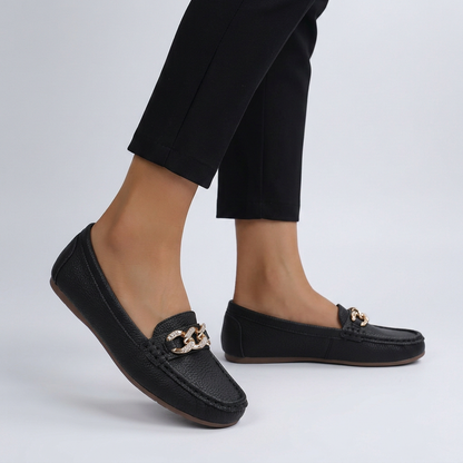 Men's Comfort Slip-On Loafers Gold Accent
