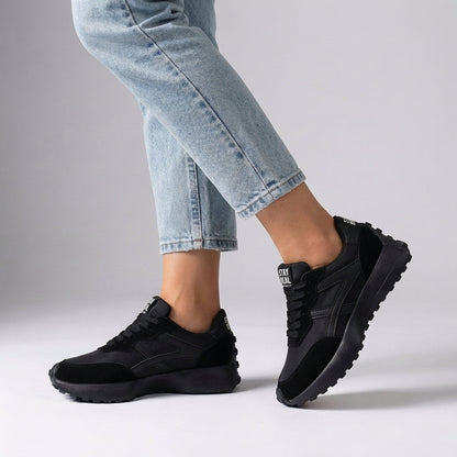 Lace Up Sneakers Chunky Sole Bold Graphic Detail