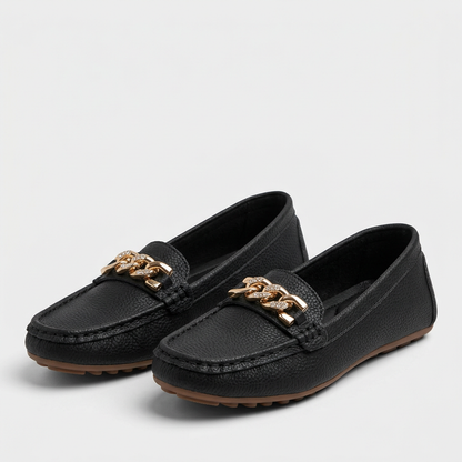 Men's Comfort Slip-On Loafers Gold Accent