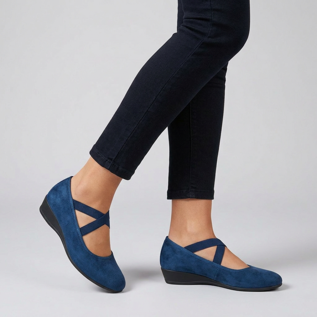 Women's Comfort Flats Cross-Strap Support