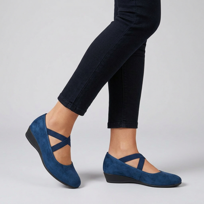 Women's Comfort Flats Cross-Strap Support