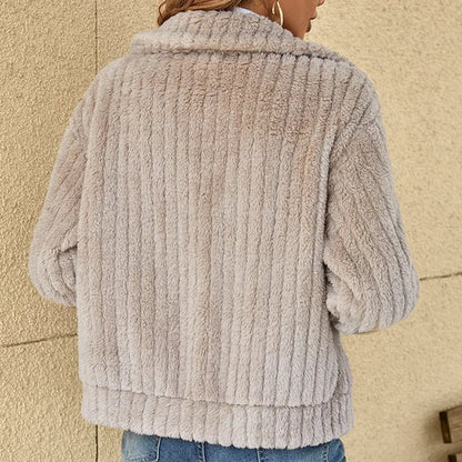 Women's Zip Front Jacket Spread Collar