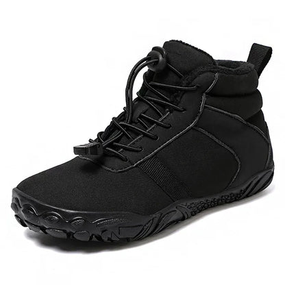 Kids Waterproof Barefoot Snow Boots Wide Toe Warm Fur Lined Outdoor Winter Sneakers
