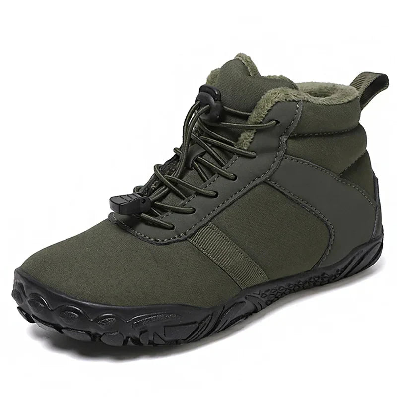 Kids Waterproof Barefoot Snow Boots Wide Toe Warm Fur Lined Outdoor Winter Sneakers