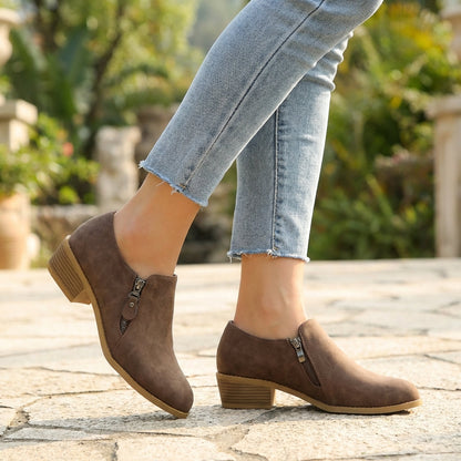 Women's Ankle Boots Comfort Low Heel Almond Toe