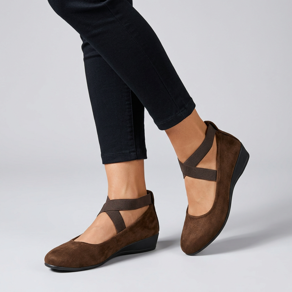 Women's Comfort Flats Cross-Strap Support