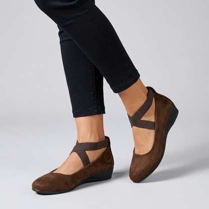 Women's Comfort Flats Cross-Strap Support