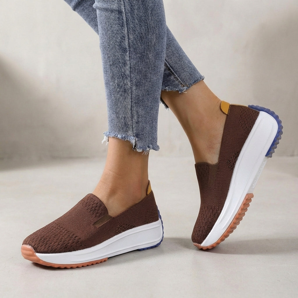 Comfort Slip-On Sneakers Platform Knit