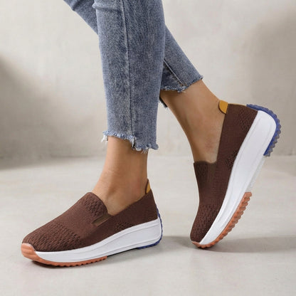 Comfort Slip-On Sneakers Platform Knit