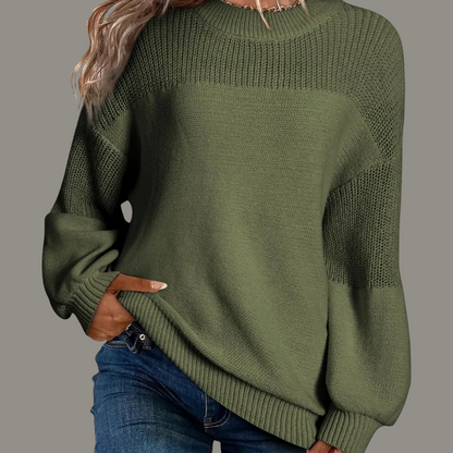 Women's Textured Crewneck Oversized Sweater