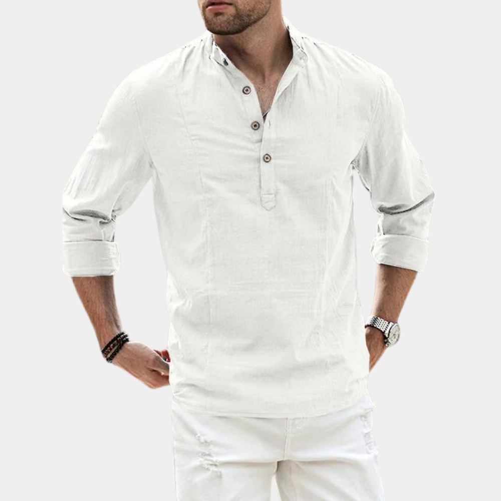 Men's Long Sleeve Casual Cotton Shirt