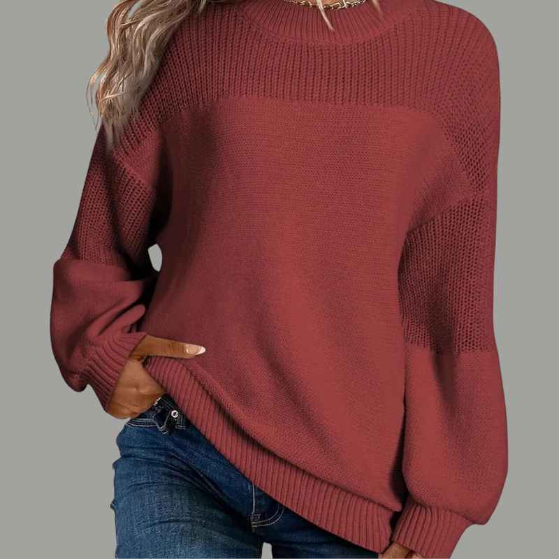 Women's Textured Crewneck Oversized Sweater