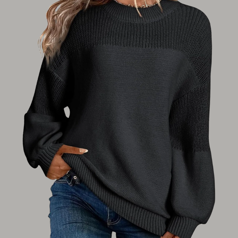 Women's Textured Crewneck Oversized Sweater