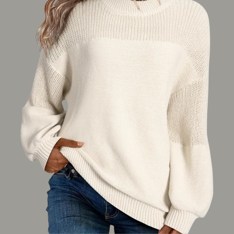 Women's Textured Crewneck Oversized Sweater