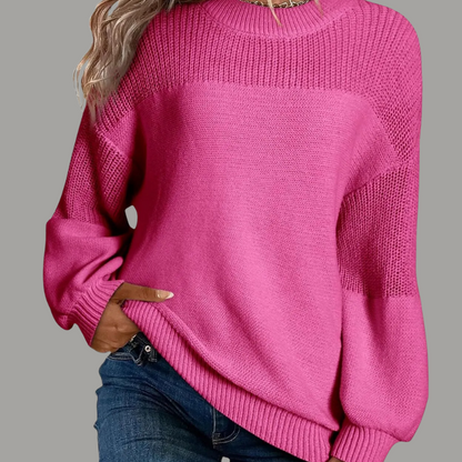 Women's Textured Crewneck Oversized Sweater