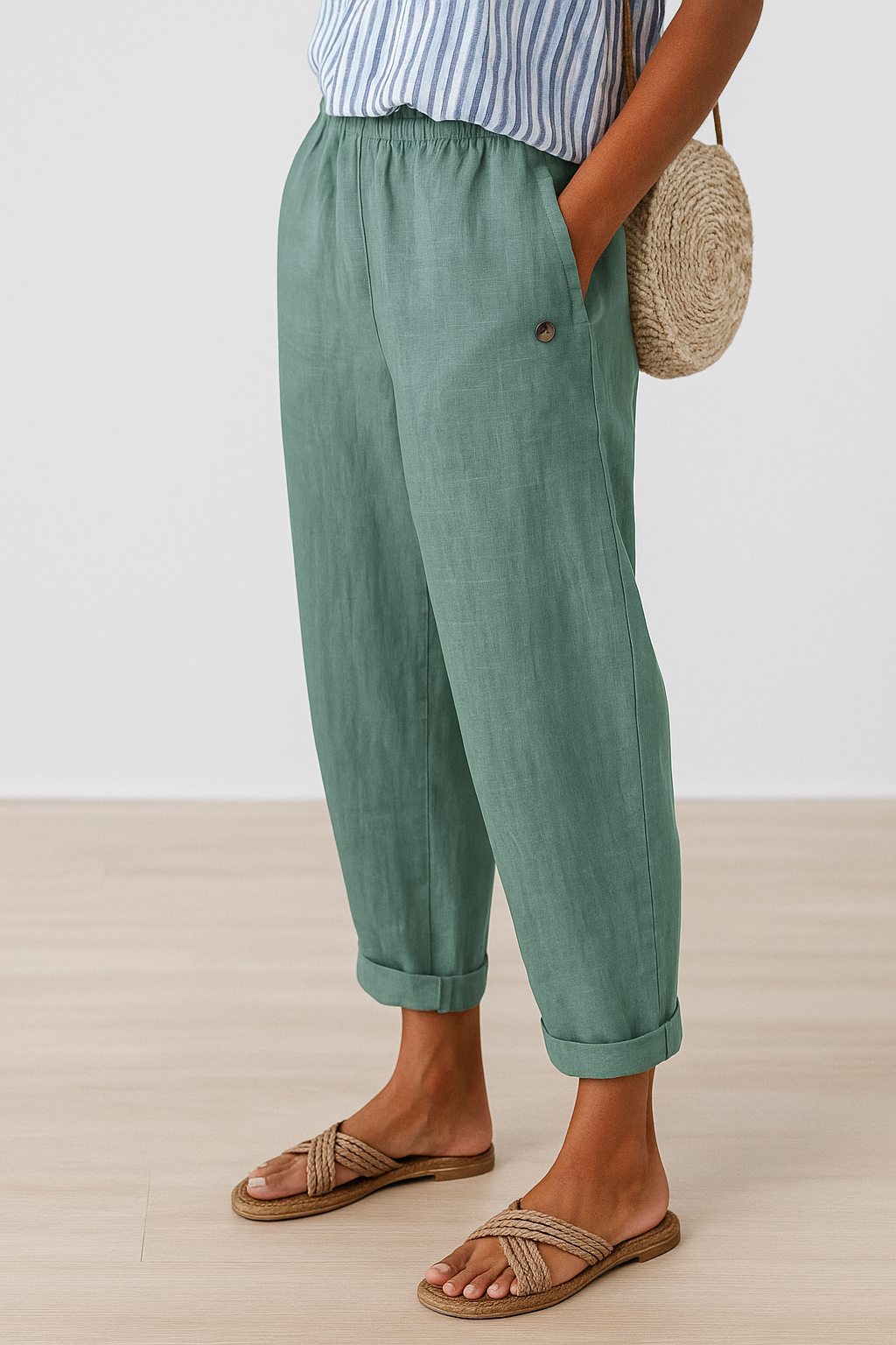 Taylor | Women Relaxed Pocket Cuffed Casual Pants