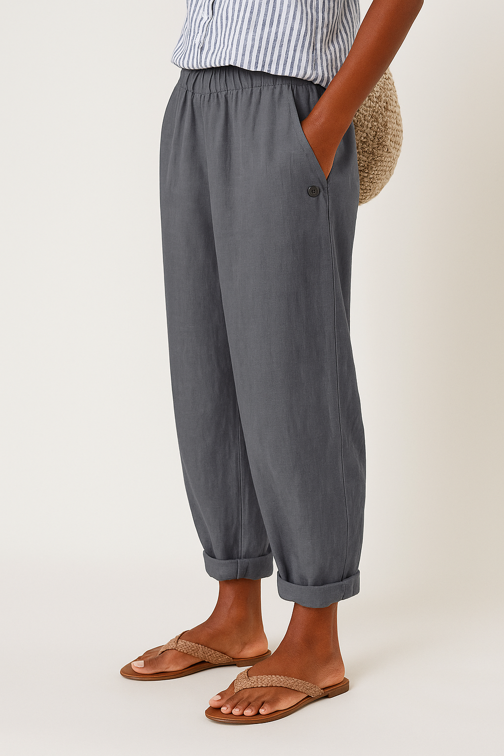 Women's High Waist Ankle Trousers