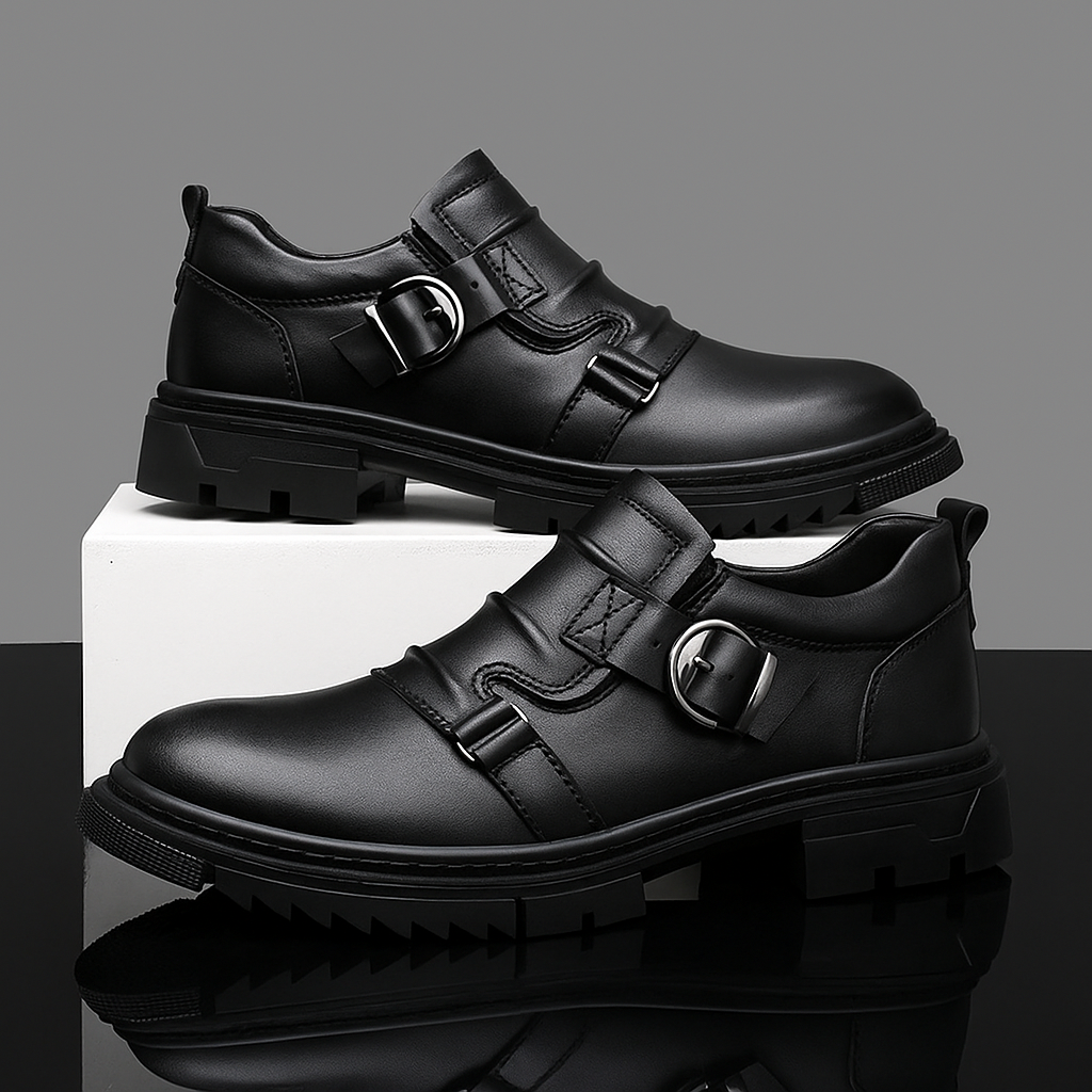 Men's Leather Monk Strap Shoes