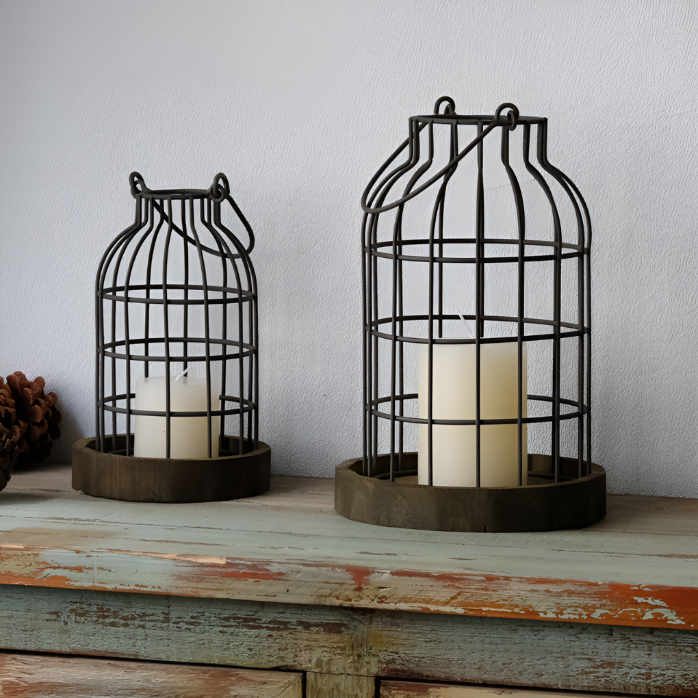 Rustic Farmhouse Lantern Set